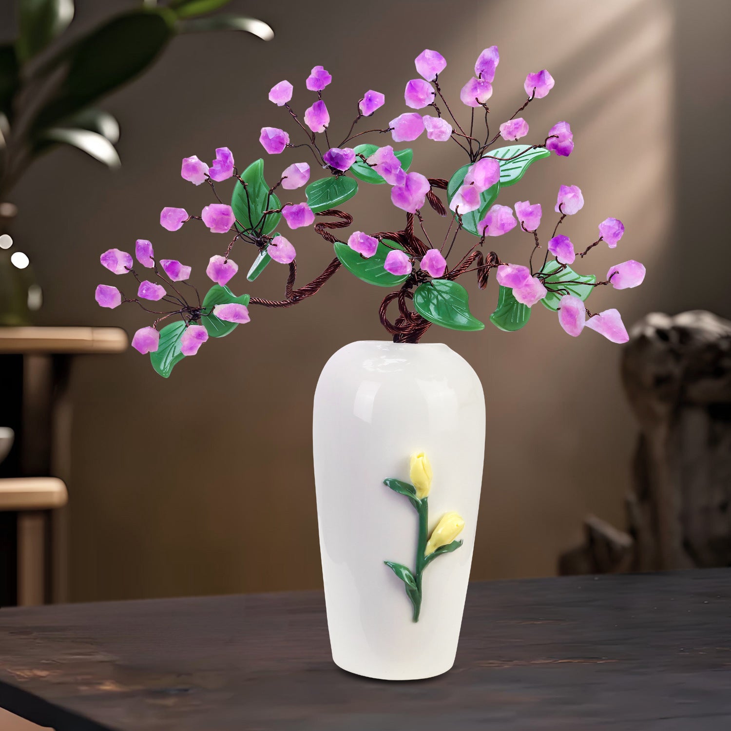 Natural Jade And Amethyst Home Decor For The Living Room