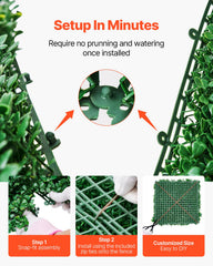 Artificial Grass Wall Panels, 8 PCS 20 X 20 Inch, 3D Combination Greenery Boxwood  Panel For Indoor Outdoor Green Decor & Ivy Fence Covering, Privacy Backdrop Wall Hedge Screen For Garden