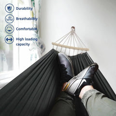 Garden Hammock Camping Canvas Hammock Bed Breathable Hanging Swing Spreader Bar