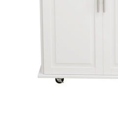 Kitchen Island Cart With Cabinet, 3 Drawers, Spice Rack, Towel Rack, 43.31  Wide
