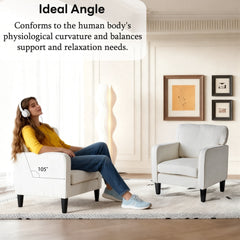 Reading Chair With Armrest And Backrest, Comfy Lounge Chairs For Bedroom, Waiting Room And Reception Room