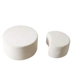 Nesting Coffee Table Set Of 2,Upholstered Round Coffee Tables Set Of 2 For Living Room, Modern Foam Round Coffee Table Side Table End Table Ottoman, No Assembly