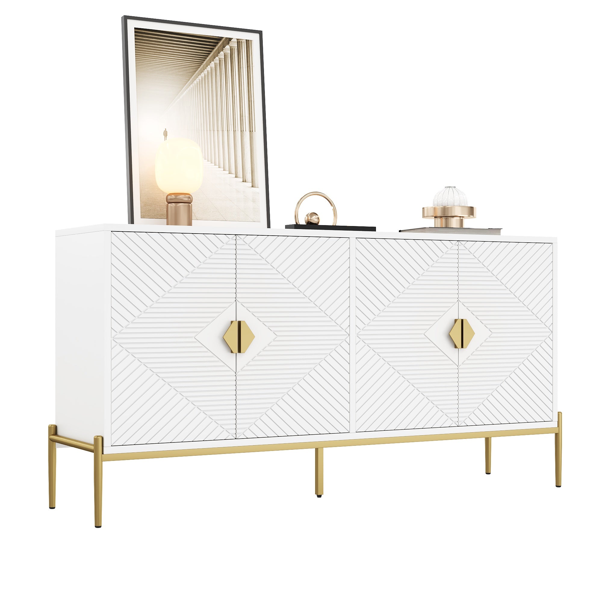 Modern Sideboards, Cabinets, Storage Cabinets, Chest Of Drawers, Suitable For Living Room Dining Room Entryway, 162 X 40 X 80 Cm W H D