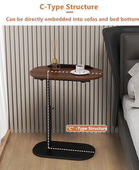 C-Shaped Flip Sofa Side End Table Coffee Laptop Table Living Room Bedroom