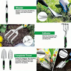 Garden Tools Set, 8 Piece Gardening Tools Set With Non Slip Ergonomic Handle, Heavy Duty Garden Tool Set With Storage Bag, Gardening Kit For Women, Garden Hand Tools Gift For Women And Men