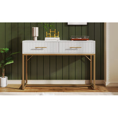 Dressing Table With 2 Drawers 75 Cm High ,Chest Of Drawers Bedroom Highboard White Sideboard Chest Of Drawers For Bedroom, White  H76.5 W100 D45 Cm