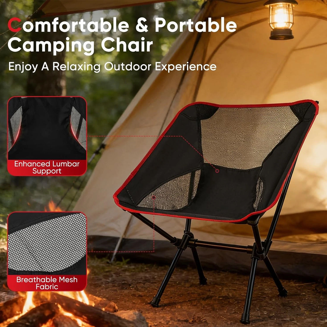 Lightweight Outdoor Folding Chair Camping Portable Seat High Back Fishing Chair