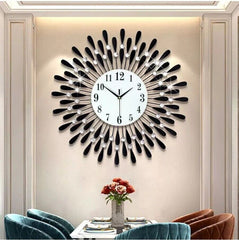 38CM Diamante Beaded Crystals Quartz Jeweled Wall Clock Home Decor Living Room
