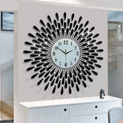 38CM Diamante Beaded Crystals Quartz Jeweled Wall Clock Home Decor Living Room