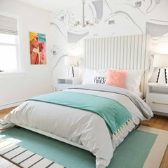 Arabelle White Velvet Bed In King