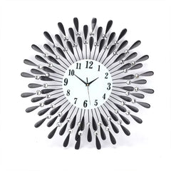 38CM Diamante Beaded Crystals Quartz Jeweled Wall Clock Home Decor Living Room
