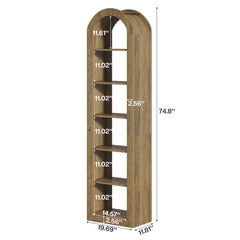 Open Bookcase,Arched Display Shelf