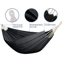 Garden Hammock Camping Canvas Hammock Bed Breathable Hanging Swing Spreader Bar
