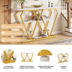 Console Table 1 Piece - 120 X 29.5 X 80 Cm - Dining & Kitchen Table, Balcony Table - Wooden Table With Marble-look Top