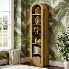 Open Bookcase,Arched Display Shelf