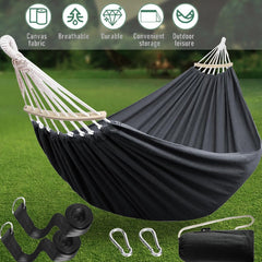 Garden Hammock Camping Canvas Hammock Bed Breathable Hanging Swing Spreader Bar