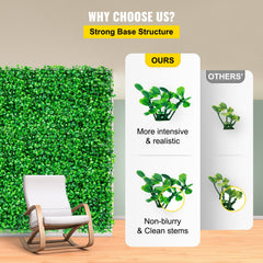Artificial Boxwood Panel UV 24PCS Boxwood Hedge Wall Panels Artificial Grass Backdrop Wall 10"x10" 4 Cm Green Grass Wall Fake Hedge For Decor Privacy Fence Indoor Outdoor Garden Backyard