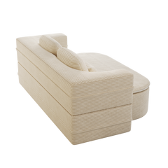 75  2-in-1 Foldable Sofa,Convertible Sleeper Foam Sofa Bed With Multi Functional Blanket, Corduroy Floor Folding Sofa Bed,  Floor Sofa Lounge Sofa For Living Room Bedroom Lounge Studio