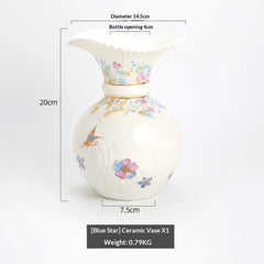 European Style Relief Floral Vase