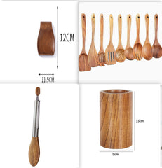 High Temperature Vegetable Spatula Acacia Wood Cooking Set Wooden Spatula