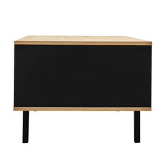 100 X 60 X 45 Cm Coffee Table Featuring A Design In Wood Color And Black  A Living Room Table With Drawers, Side Storage Versatile Functionality, And A Unique Appearance