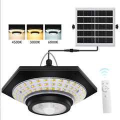 228LED Motion Sensor Solar Chandelier With Remote Control 3 Color Temperature Dimmable 5 Modes Courtyard