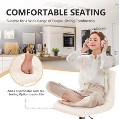 Swivel Bar Stools Set Of 2 Modern PU Leather Barstools With Midback, Adjustable Counter Height Bar Chairs