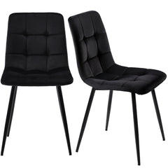 117x68cm Dining Table With 4 Chairs Set, Rectangular Dining Table Modern Kitchen Table Set,Dining Room Chair Black Velvet Kitchen Chair,Black Table Legs