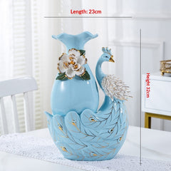 Modern European-style Home Decor Peacock Flower Vase