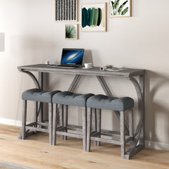 Bar Table Set With Power Socket, Bar Table And Chair Set For Living Room, Dining Room, Games Room