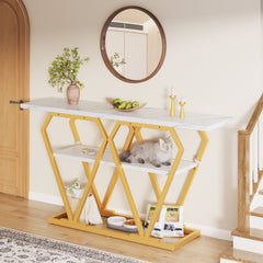 Console Table 1 Piece - 120 X 29.5 X 80 Cm - Dining & Kitchen Table, Balcony Table - Wooden Table With Marble-look Top