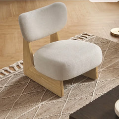 Wabi-sabi-style Single Fabric Sofa Chair With A Designers Touch