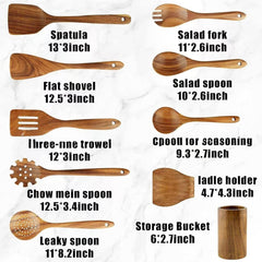 High Temperature Vegetable Spatula Acacia Wood Cooking Set Wooden Spatula