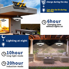 228LED Motion Sensor Solar Chandelier With Remote Control 3 Color Temperature Dimmable 5 Modes Courtyard