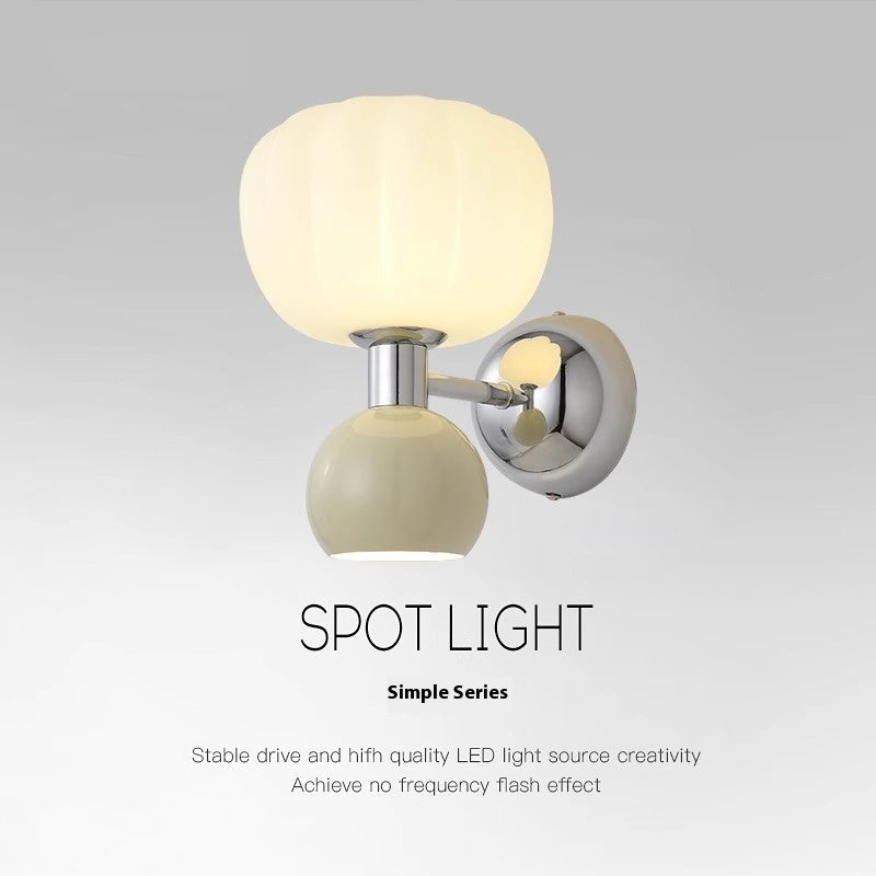 Cream Style Pumpkin Wall Lamp Master Bedroom Bedside Lamp
