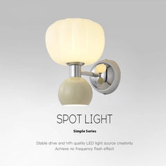 Cream Style Pumpkin Wall Lamp Master Bedroom Bedside Lamp