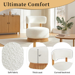 Modern Farmhouse Armless Chair, Wooden Base Featuring Thatched Roof Rod Design, Cozy Upholstered Chair For Living Room Or Bedroom