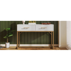Dressing Table With 2 Drawers 75 Cm High ,Chest Of Drawers Bedroom Highboard White Sideboard Chest Of Drawers For Bedroom, White  H76.5 W100 D45 Cm