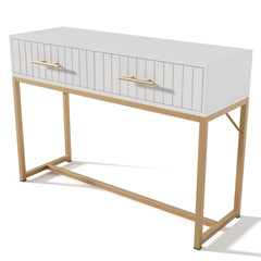 Dressing Table With 2 Drawers 75 Cm High ,Chest Of Drawers Bedroom Highboard White Sideboard Chest Of Drawers For Bedroom, White  H76.5 W100 D45 Cm