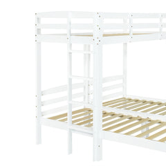 Bunk Bed Triple Sleeper With Side Ladder For Children And Teens 3FT, White 90x190cm,90x200cm  Mattress Not Included