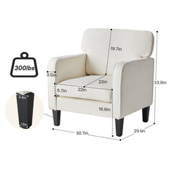 Reading Chair With Armrest And Backrest, Comfy Lounge Chairs For Bedroom, Waiting Room And Reception Room