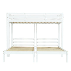 Bunk Bed Triple Sleeper With Side Ladder For Children And Teens 3FT, White 90x190cm,90x200cm  Mattress Not Included