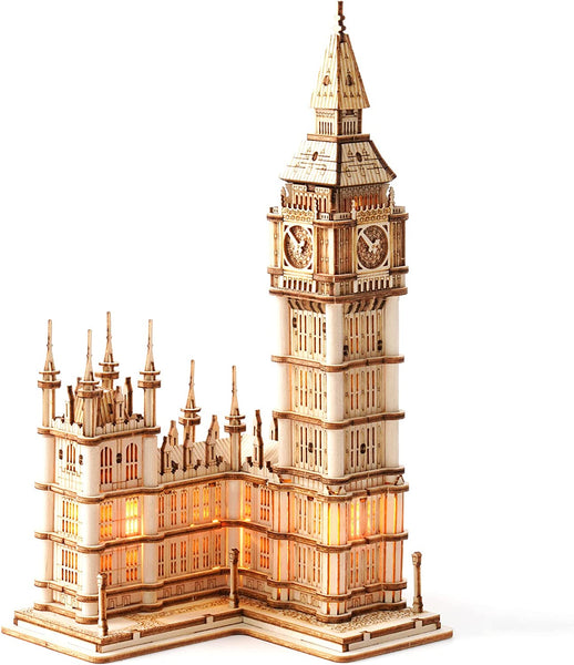 Rolife Big Ben 3D Wooden Puzzle - 220-piece London Architecture Model Set, DIY Collectible Building Toy For Teens And Adults, Unique Desktop Decoration