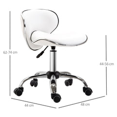 Adjustable Rolling Swivel Beauty Salon Chair, Stool For Spa, Technician - White