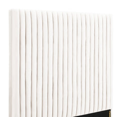 Arabelle White Velvet Bed In King