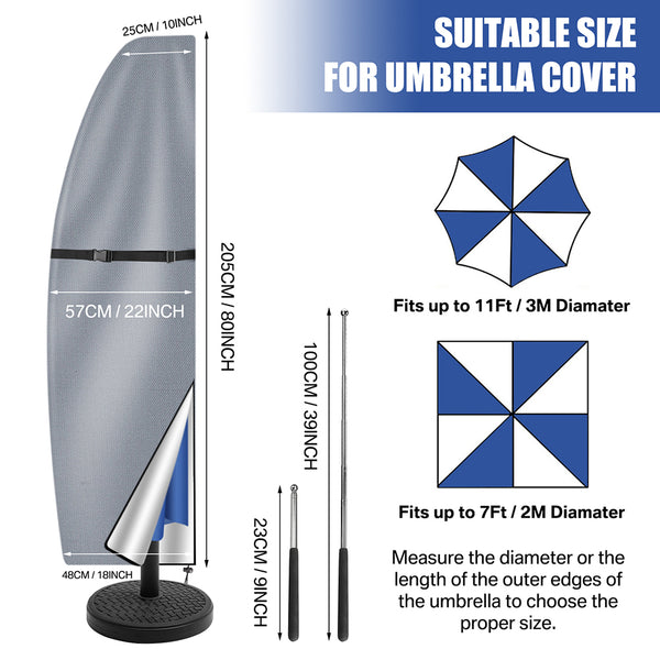 205cm Garden Parasol Cover Patio Umbrella Heavy Duty Waterproof Furniture Protector--31.1x21x4.7