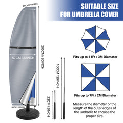 205cm Garden Parasol Cover Patio Umbrella Heavy Duty Waterproof Furniture Protector--31.1x21x4.7