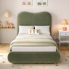 Upholstered Bed, Single Bed, Children's Bed, 3ft-90 X 190cm, Hydraulic Bed, Bed With Headboard And Large Storage Space, Upholstered Headboard, Velvet, Green
